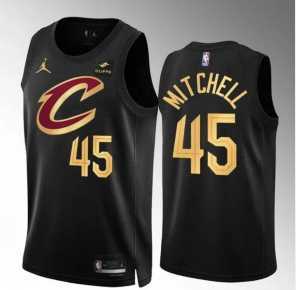 Men%27s Cleveland Cavaliers #45 Donovan Mitchell Black Statement Edition Stitched Jersey Dzhi->dallas mavericks->NBA Jersey